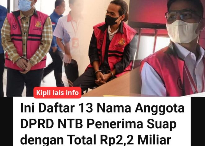 Ini Daftar 13 Nama Anggota DPDR Yang Terima Suap