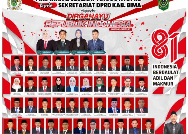 Pimpinan dan Segenap Anggota DPRD Kab Bima Mengucapkan Selamat HUT RI Ke 81